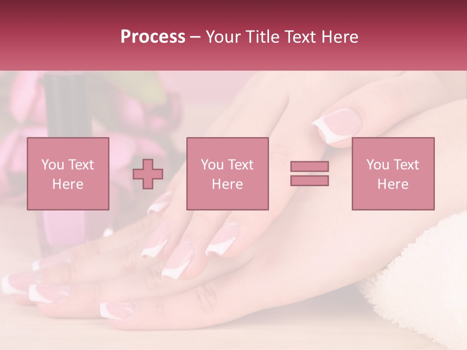 A Woman's Hands With French Manies And A Bottle Of Nail Polish PowerPoint Template