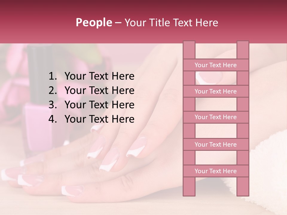 A Woman's Hands With French Manies And A Bottle Of Nail Polish PowerPoint Template