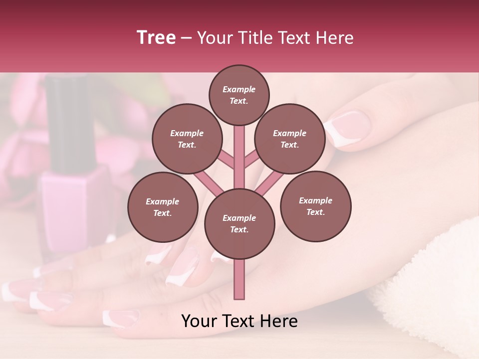 A Woman's Hands With French Manies And A Bottle Of Nail Polish PowerPoint Template