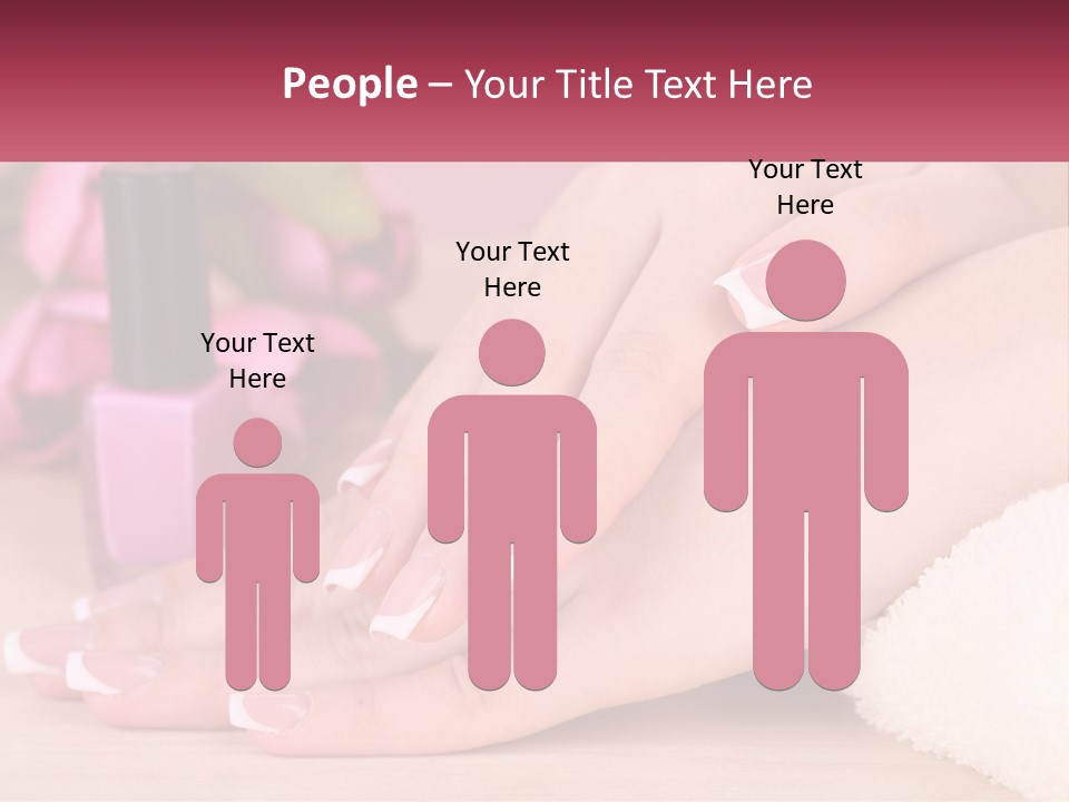 A Woman's Hands With French Manies And A Bottle Of Nail Polish PowerPoint Template