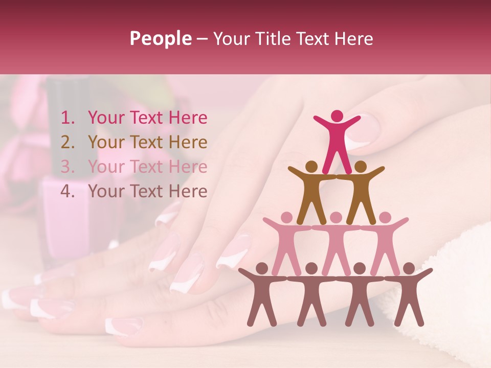 A Woman's Hands With French Manies And A Bottle Of Nail Polish PowerPoint Template