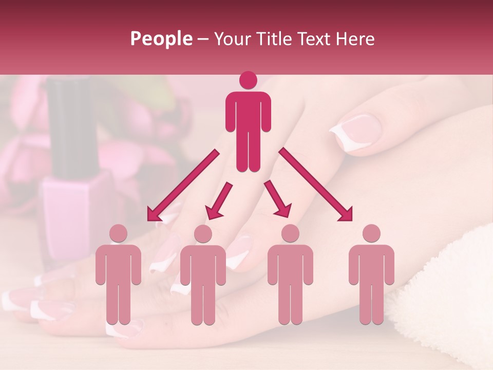 A Woman's Hands With French Manies And A Bottle Of Nail Polish PowerPoint Template