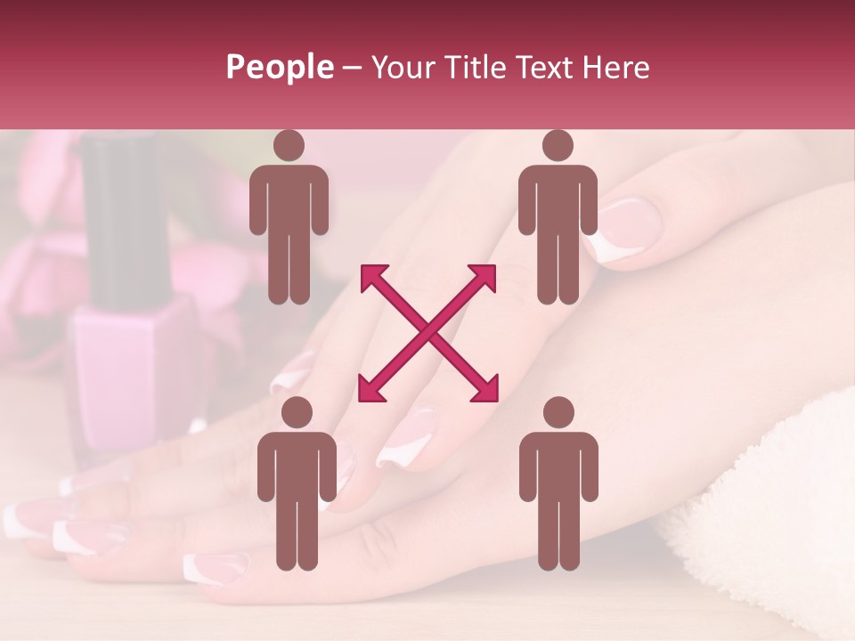 A Woman's Hands With French Manies And A Bottle Of Nail Polish PowerPoint Template