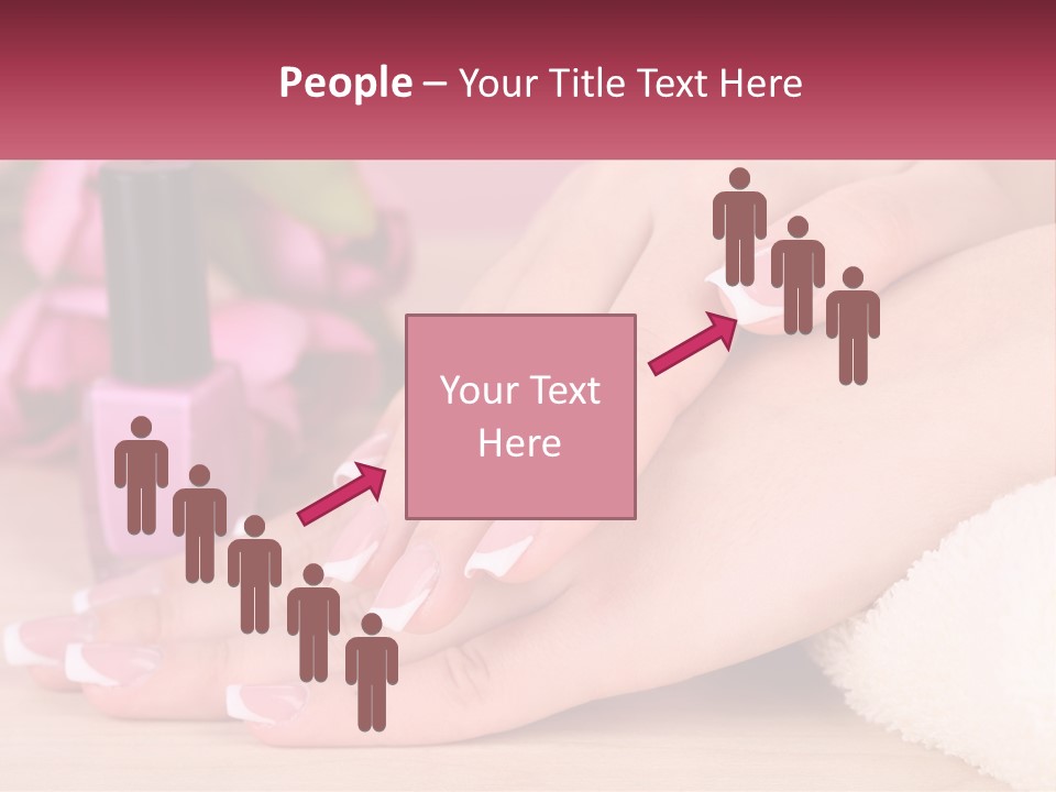 A Woman's Hands With French Manies And A Bottle Of Nail Polish PowerPoint Template