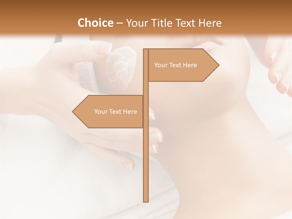 A Woman Getting A Facial Mask On Her Face PowerPoint Template