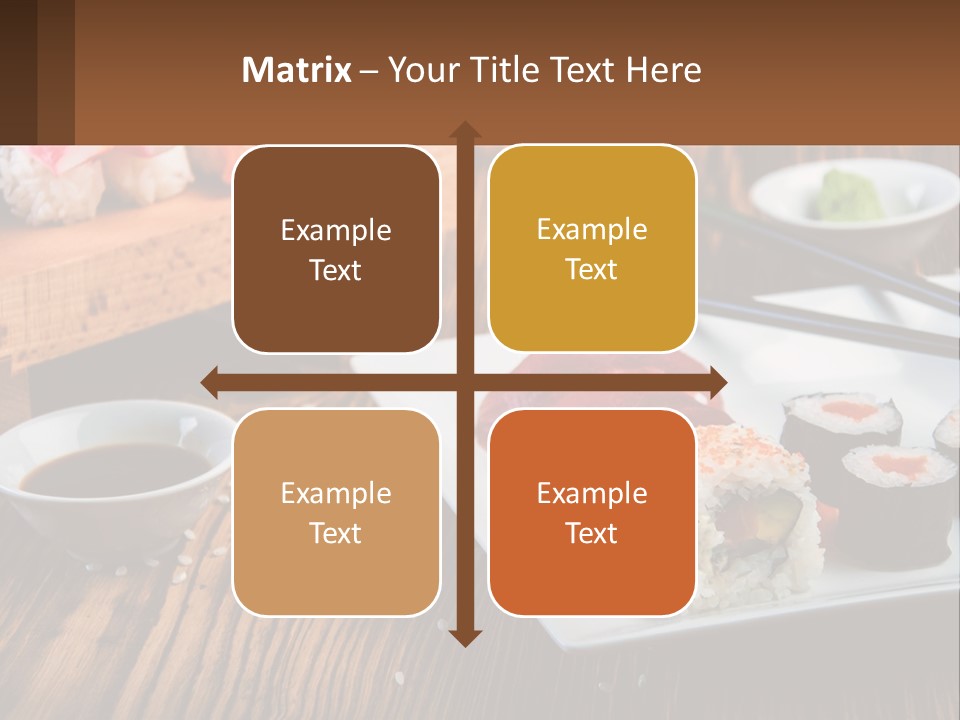 A Plate Of Sushi And Chopsticks On A Table PowerPoint Template