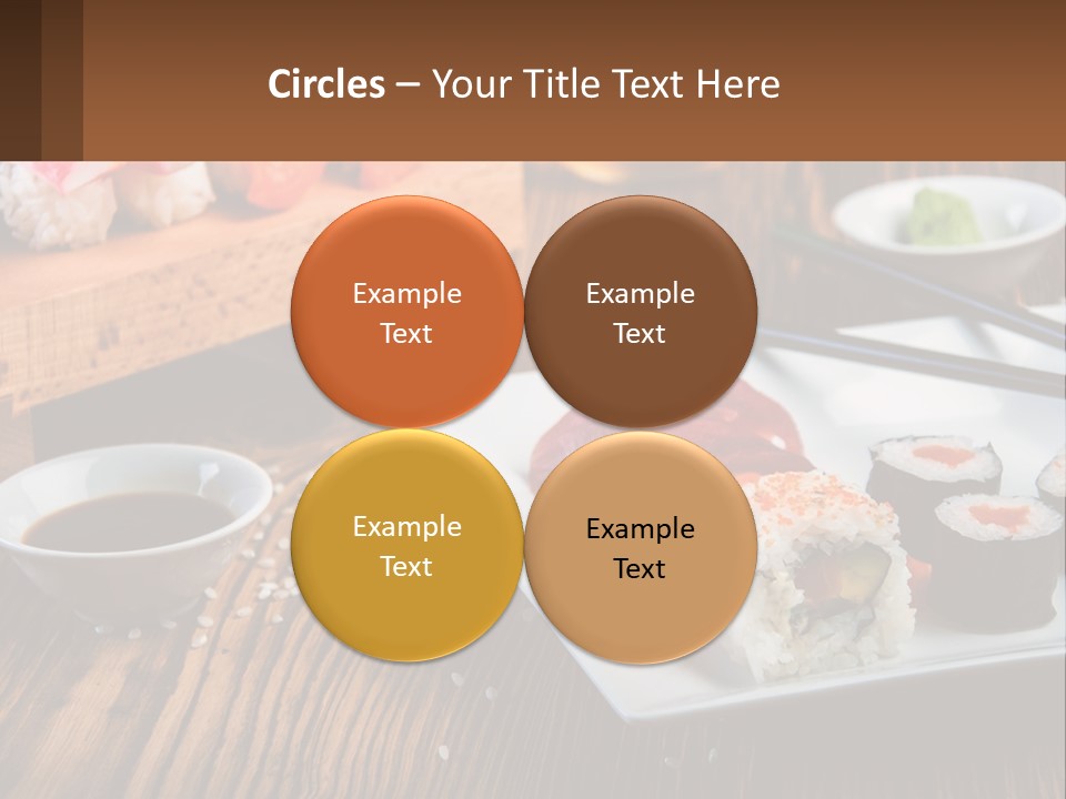 A Plate Of Sushi And Chopsticks On A Table PowerPoint Template