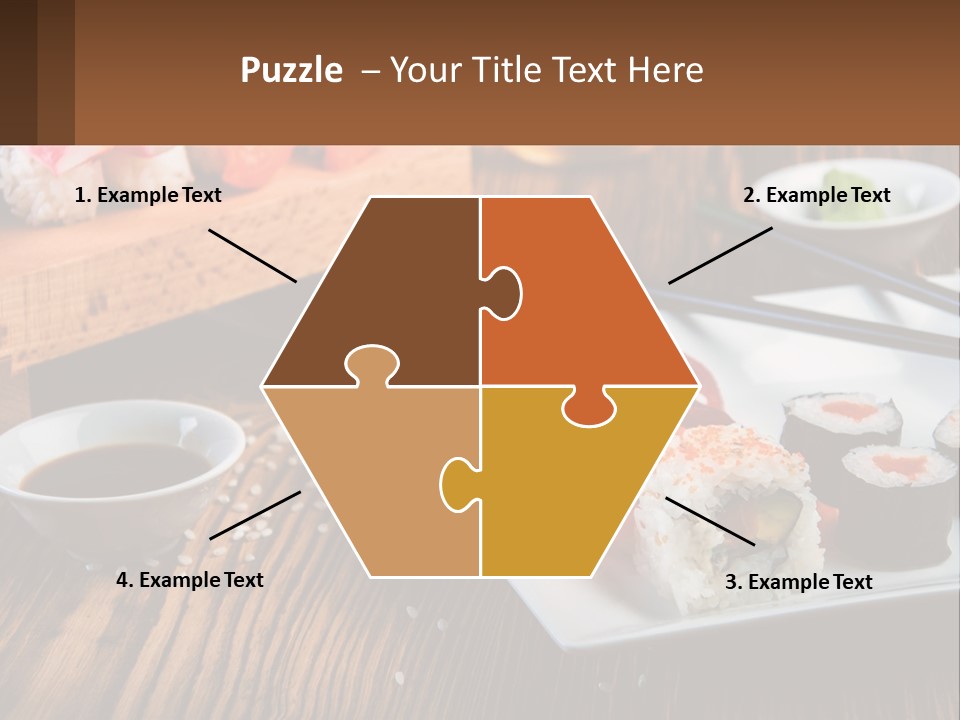 A Plate Of Sushi And Chopsticks On A Table PowerPoint Template