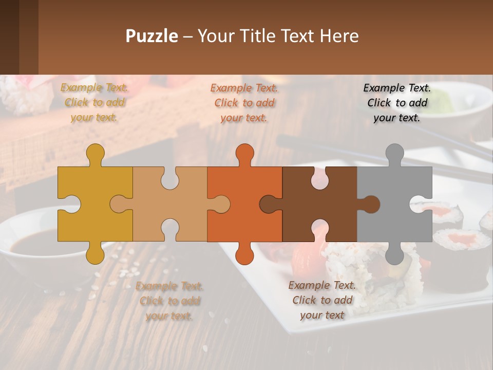 A Plate Of Sushi And Chopsticks On A Table PowerPoint Template