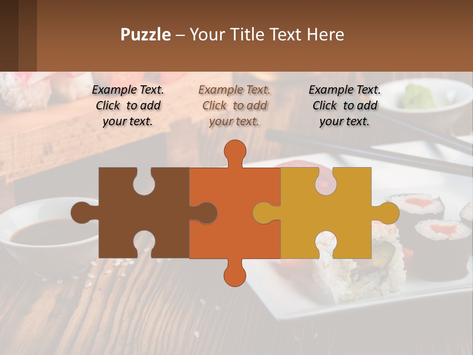 A Plate Of Sushi And Chopsticks On A Table PowerPoint Template