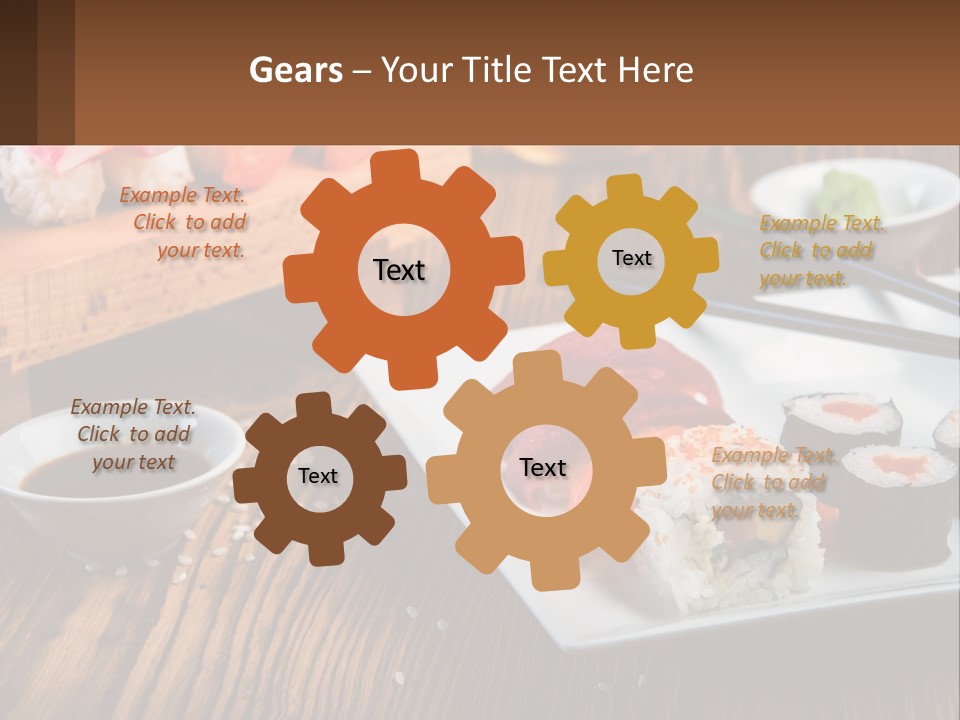 A Plate Of Sushi And Chopsticks On A Table PowerPoint Template