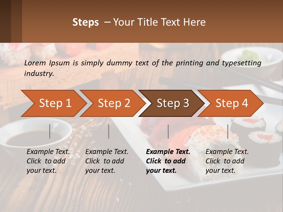 A Plate Of Sushi And Chopsticks On A Table PowerPoint Template