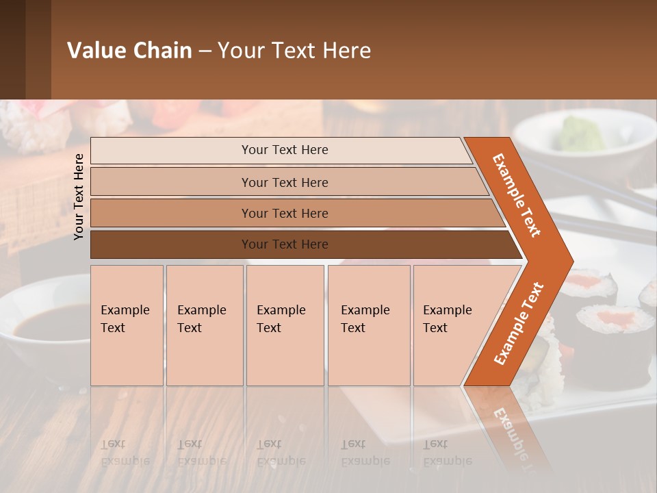 A Plate Of Sushi And Chopsticks On A Table PowerPoint Template