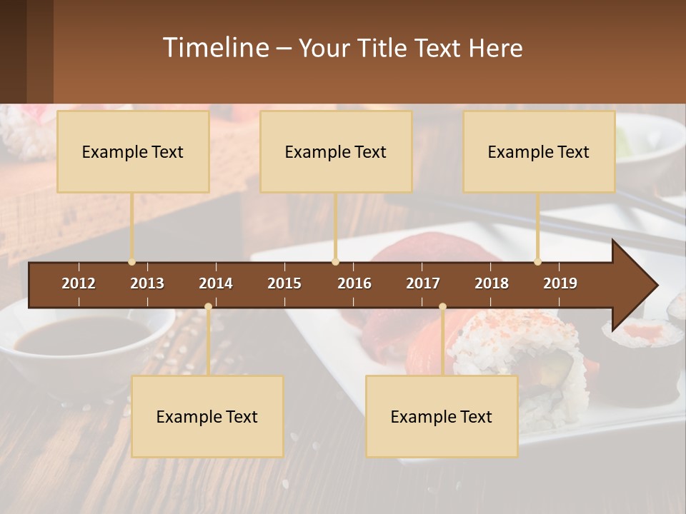 A Plate Of Sushi And Chopsticks On A Table PowerPoint Template