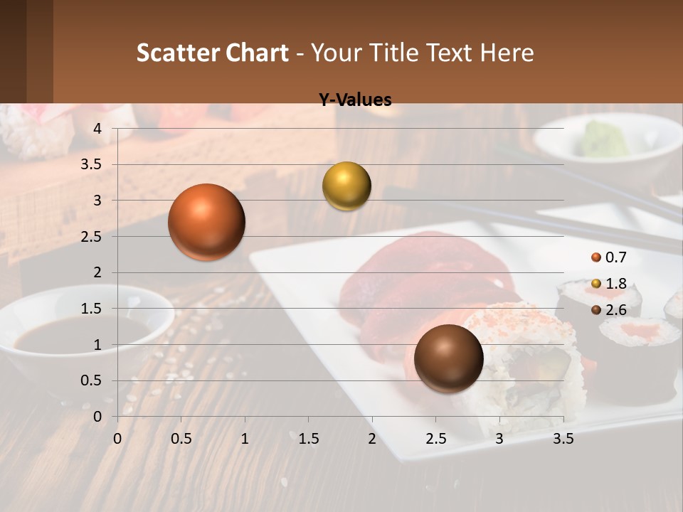 A Plate Of Sushi And Chopsticks On A Table PowerPoint Template
