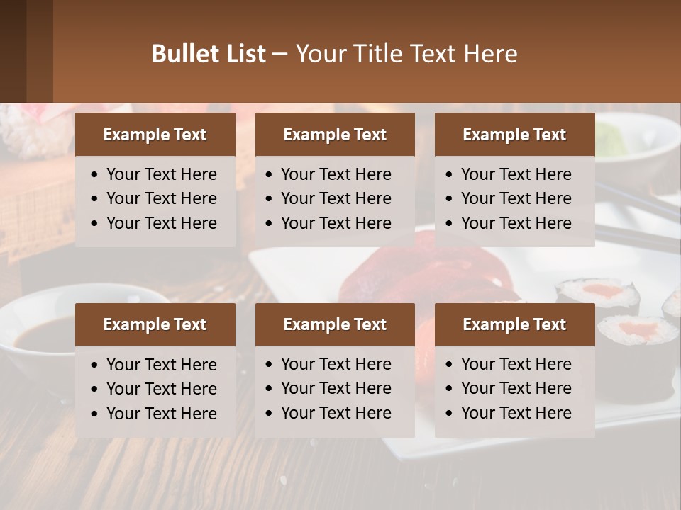 A Plate Of Sushi And Chopsticks On A Table PowerPoint Template