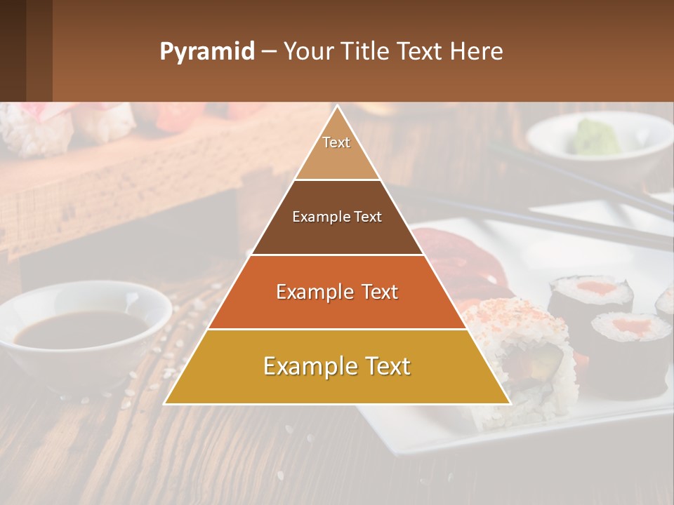 A Plate Of Sushi And Chopsticks On A Table PowerPoint Template