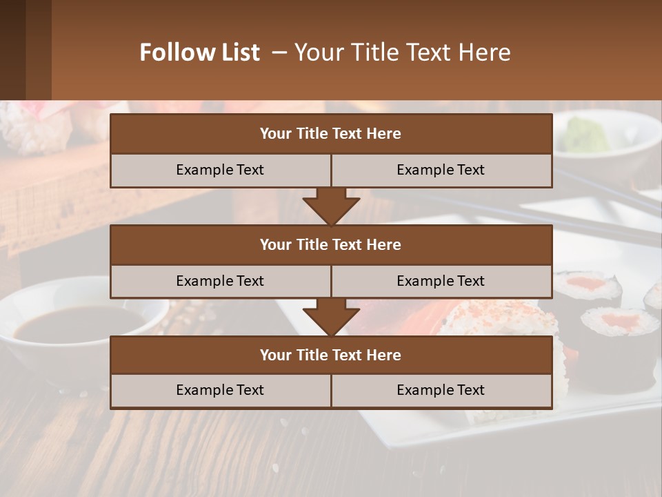 A Plate Of Sushi And Chopsticks On A Table PowerPoint Template