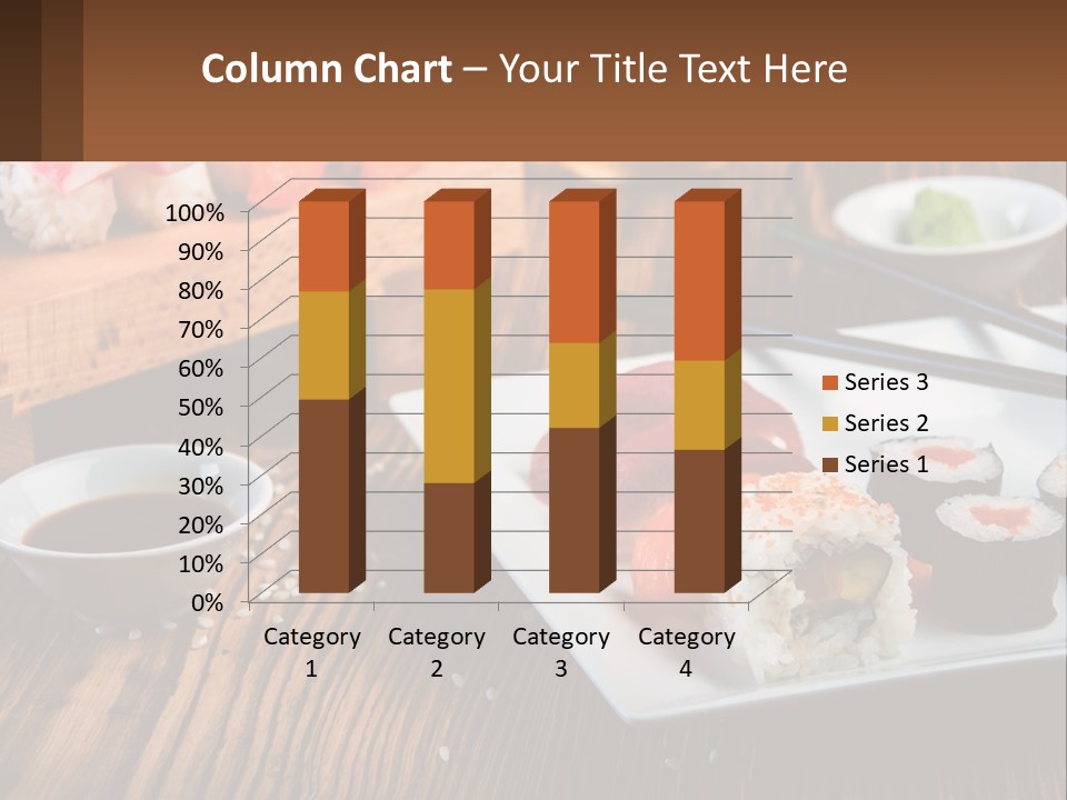 A Plate Of Sushi And Chopsticks On A Table PowerPoint Template
