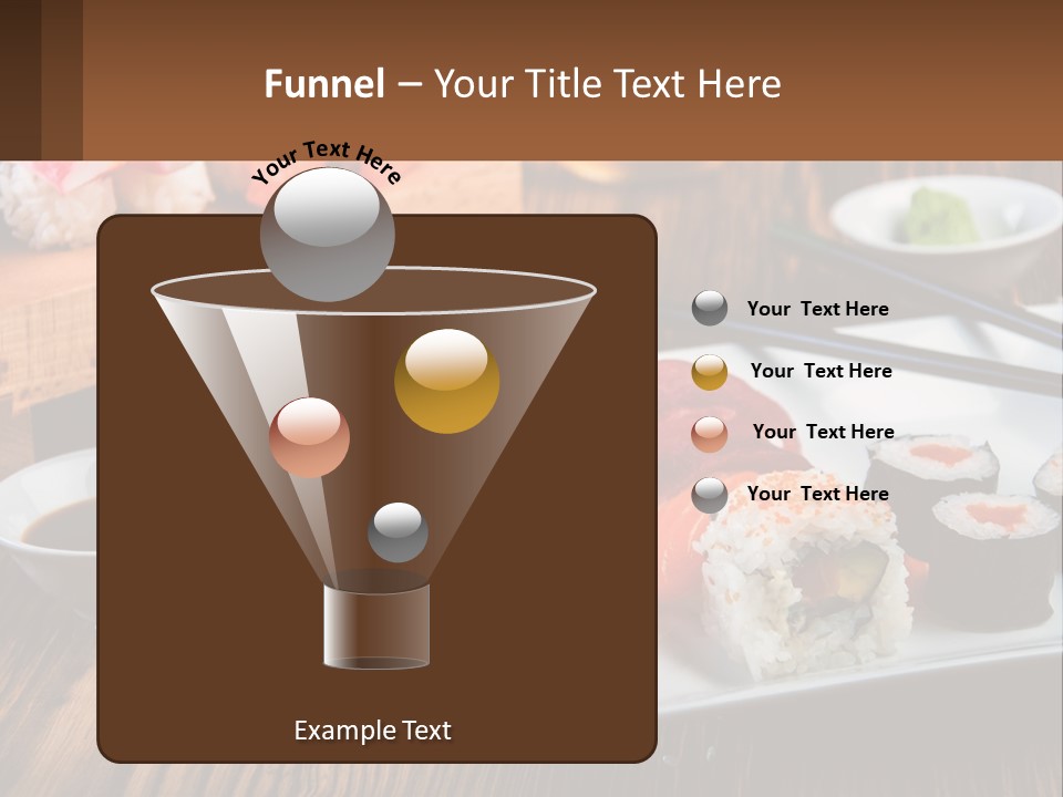 A Plate Of Sushi And Chopsticks On A Table PowerPoint Template