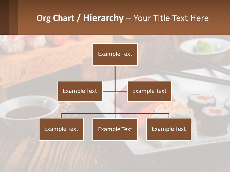 A Plate Of Sushi And Chopsticks On A Table PowerPoint Template