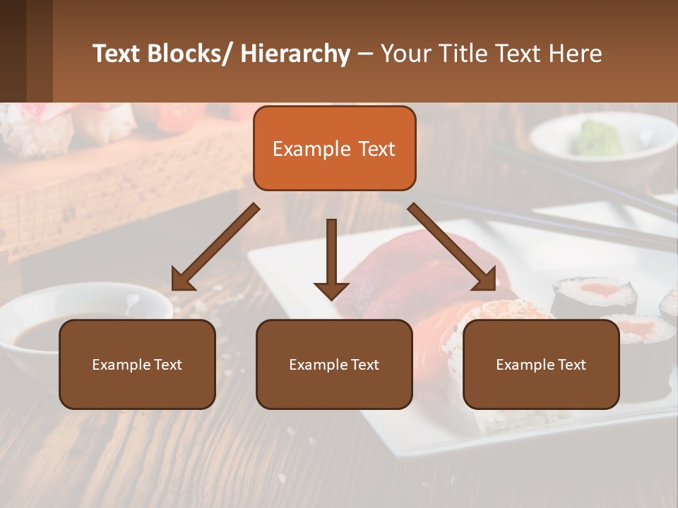 A Plate Of Sushi And Chopsticks On A Table PowerPoint Template