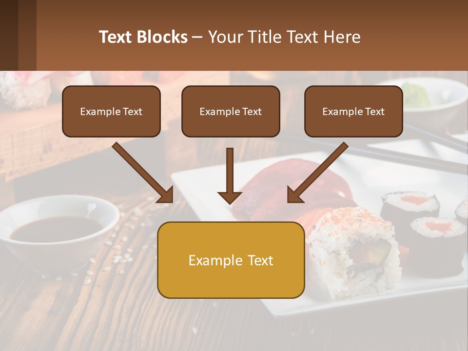 A Plate Of Sushi And Chopsticks On A Table PowerPoint Template