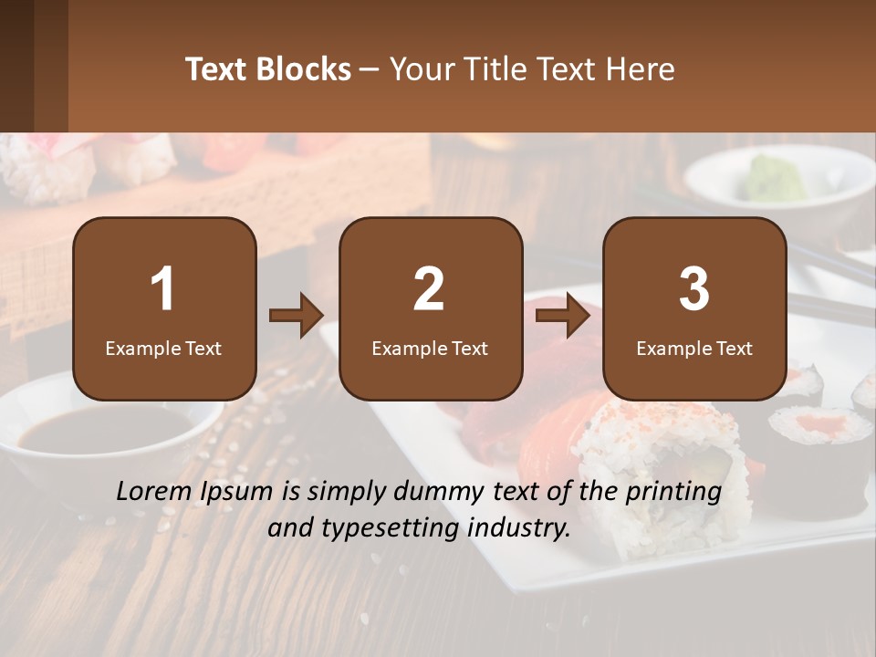 A Plate Of Sushi And Chopsticks On A Table PowerPoint Template