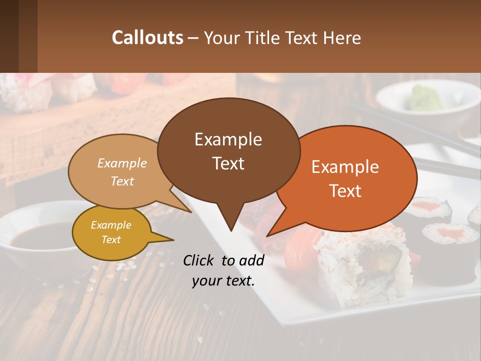 A Plate Of Sushi And Chopsticks On A Table PowerPoint Template