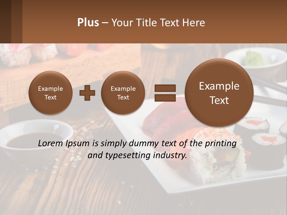A Plate Of Sushi And Chopsticks On A Table PowerPoint Template
