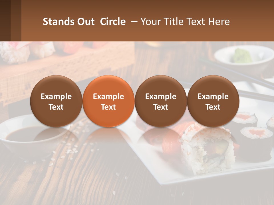 A Plate Of Sushi And Chopsticks On A Table PowerPoint Template