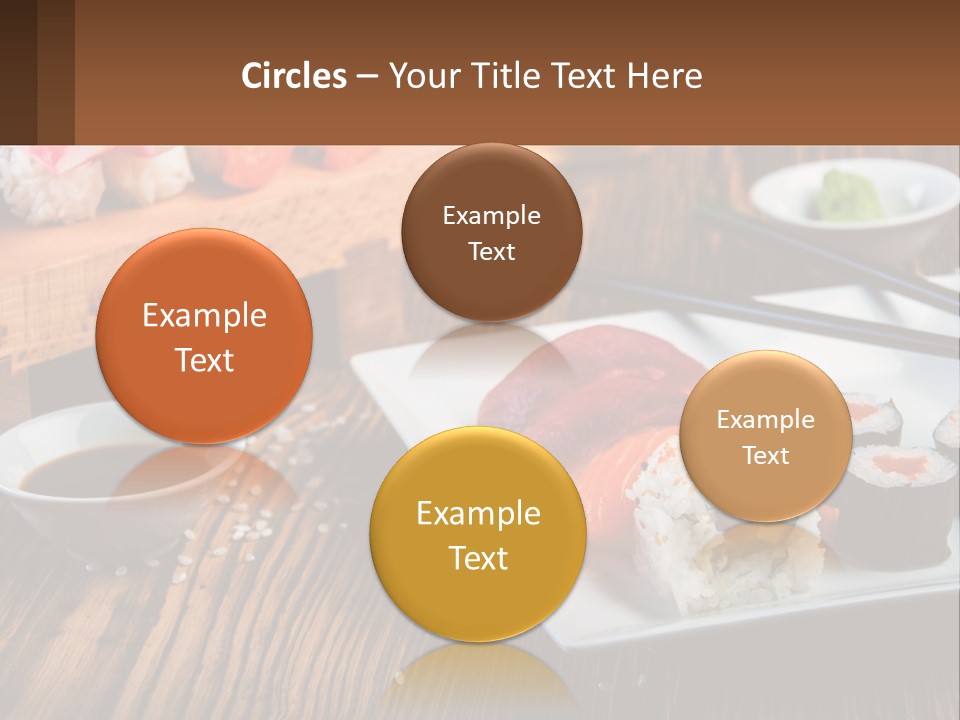 A Plate Of Sushi And Chopsticks On A Table PowerPoint Template