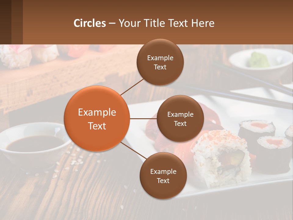 A Plate Of Sushi And Chopsticks On A Table PowerPoint Template