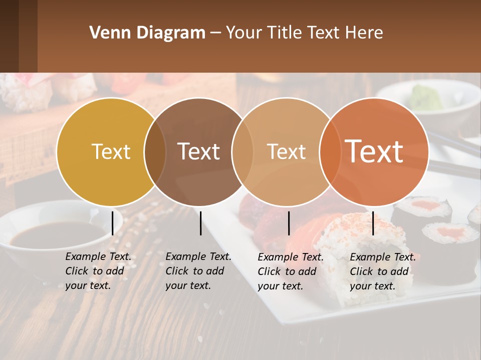 A Plate Of Sushi And Chopsticks On A Table PowerPoint Template
