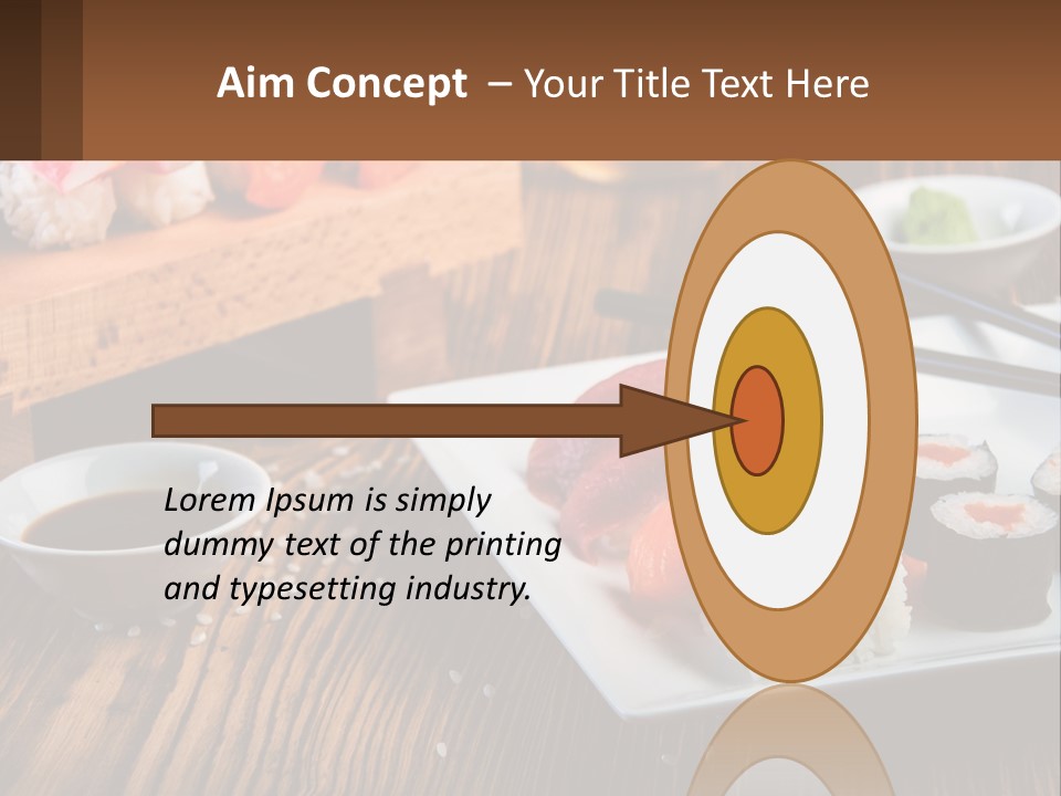 A Plate Of Sushi And Chopsticks On A Table PowerPoint Template