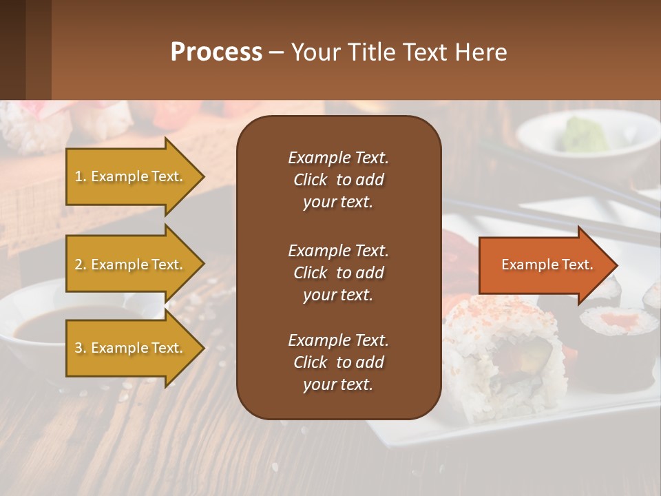 A Plate Of Sushi And Chopsticks On A Table PowerPoint Template