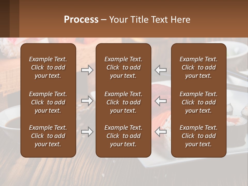A Plate Of Sushi And Chopsticks On A Table PowerPoint Template