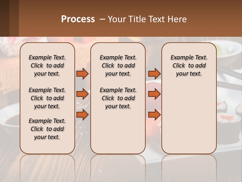 A Plate Of Sushi And Chopsticks On A Table PowerPoint Template