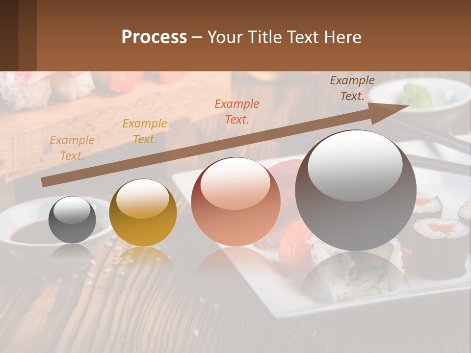 A Plate Of Sushi And Chopsticks On A Table PowerPoint Template