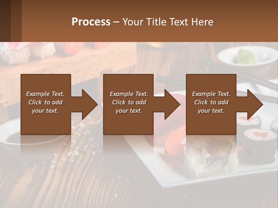 A Plate Of Sushi And Chopsticks On A Table PowerPoint Template