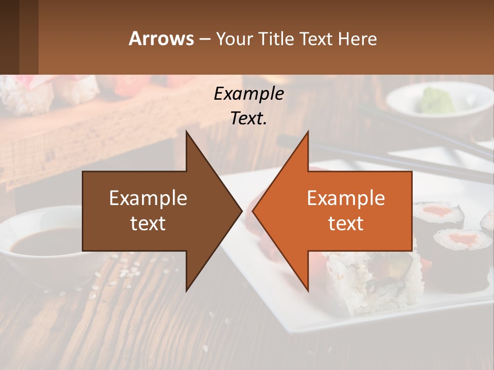 A Plate Of Sushi And Chopsticks On A Table PowerPoint Template