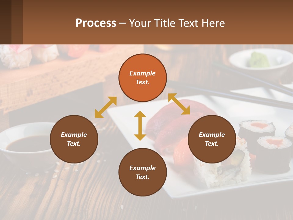 A Plate Of Sushi And Chopsticks On A Table PowerPoint Template