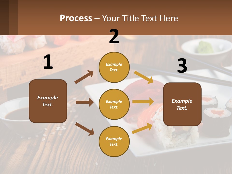 A Plate Of Sushi And Chopsticks On A Table PowerPoint Template