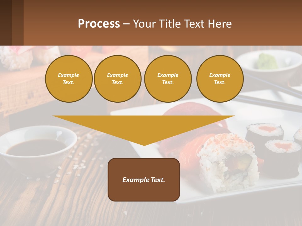 A Plate Of Sushi And Chopsticks On A Table PowerPoint Template