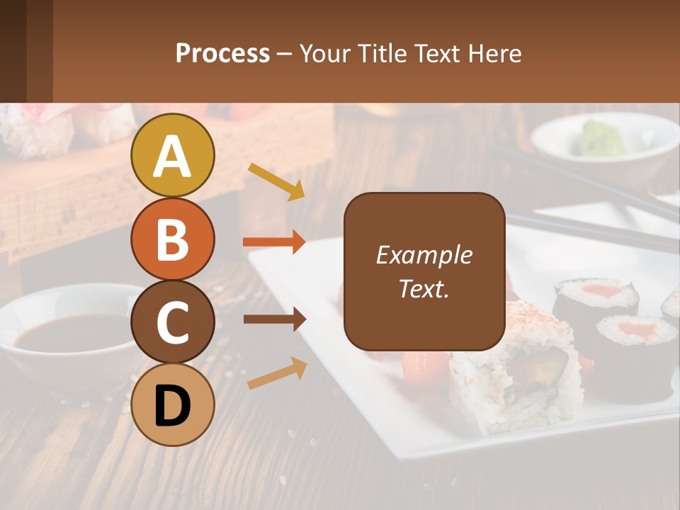 A Plate Of Sushi And Chopsticks On A Table PowerPoint Template