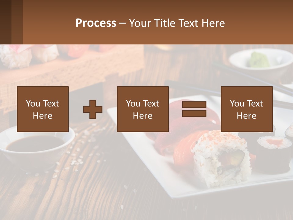 A Plate Of Sushi And Chopsticks On A Table PowerPoint Template