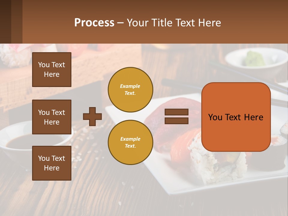 A Plate Of Sushi And Chopsticks On A Table PowerPoint Template