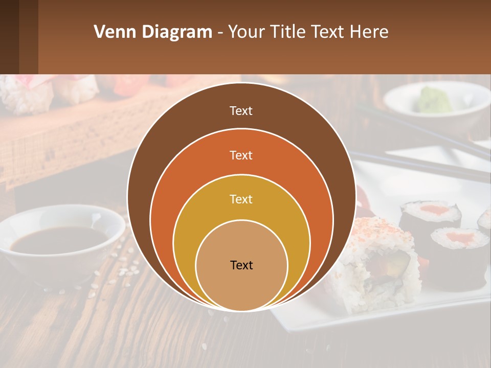 A Plate Of Sushi And Chopsticks On A Table PowerPoint Template