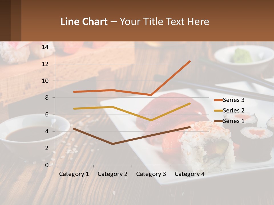 A Plate Of Sushi And Chopsticks On A Table PowerPoint Template