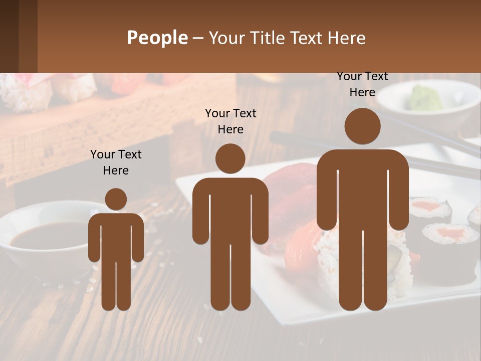 A Plate Of Sushi And Chopsticks On A Table PowerPoint Template